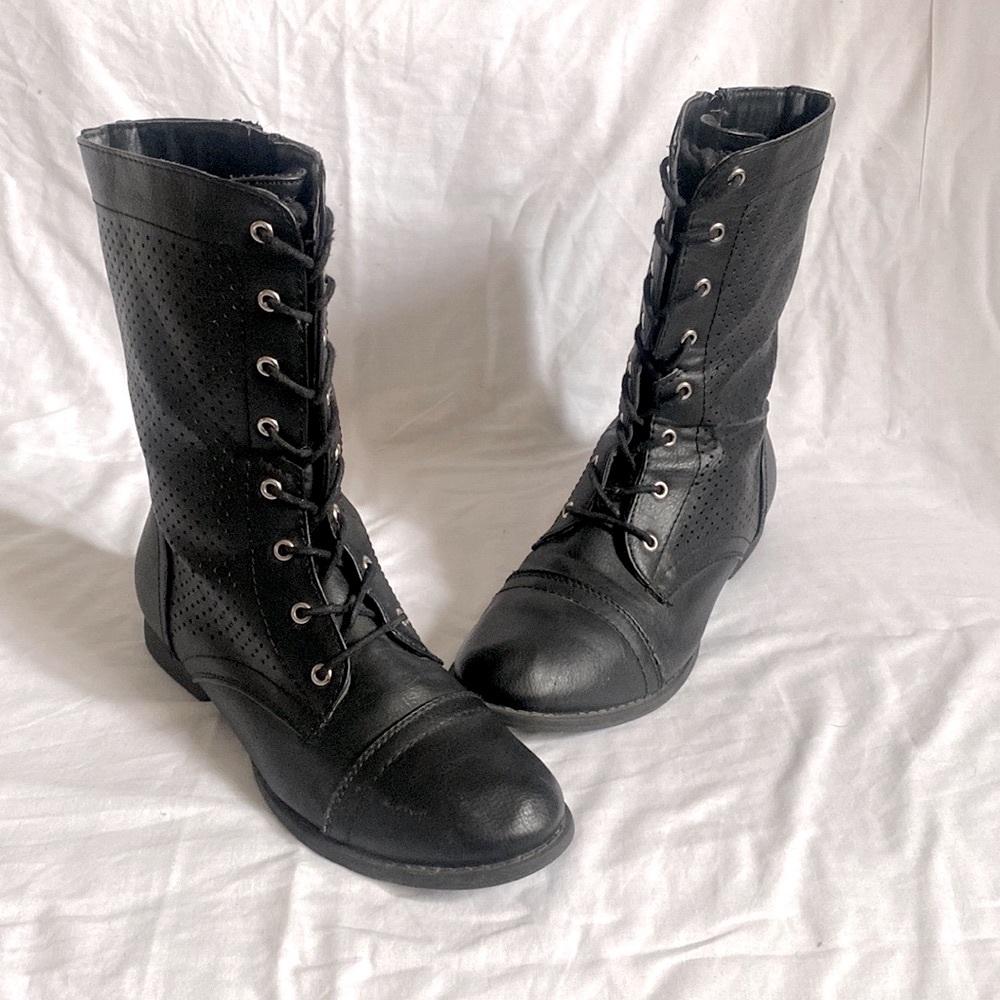 Wet Seal Black Zip Up Combat Boots Women’s Size 8